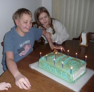 a NOVEL cake for Jeffery's 12th birthday