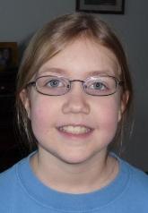 Bethan with her new glasses