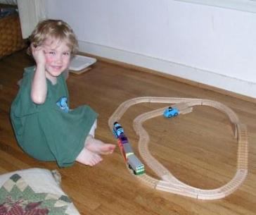 Thomas enjoying his birthday gifts