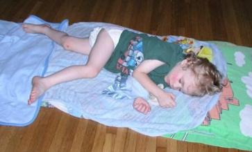 Mr. won't sleep in his bed boy