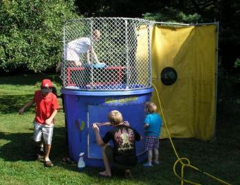Washing up the dunk tank