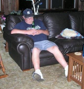 Grandpa finally finds time to nap