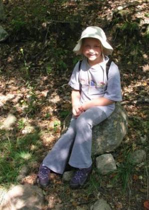 Bethan enjoys the boulder benches