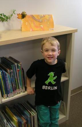 Thomas's art work at Wood Library
