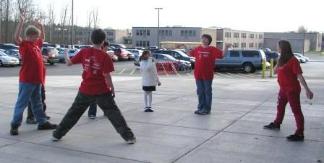 Playing Ninja outside at Qualifier