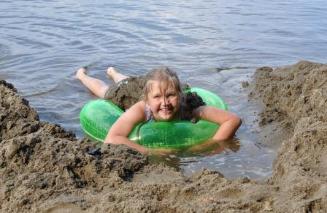 Bethan enjoys a mud bath